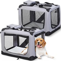 Domensi 2 Pcs 28.4 Inch Collapsible Dog Crate for