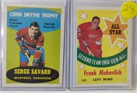 2  1969-70 Topps Cards Frank Mahovlich & Serge