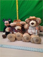 Furskin bears and mickey Mouse