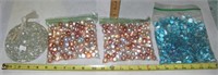 Bags of Assorted Glass Rocks/Beads/Marbles Decor