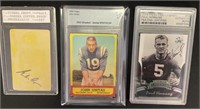 Signed NFL Cards Unitas & Paul Horning.