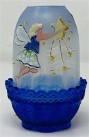 Fenton Hp Cobalt Shooting Star Fairy Lamp Artist