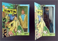 Lot de 2 poupées Tintin et Haddock (Séri, 1985)