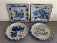 4 Eldreth Pottery Plates