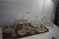 Glassware Decanter & Cups, Punch Bowl & More