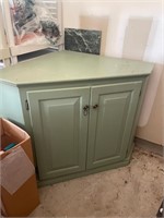 Green Painted Corner Cabinet