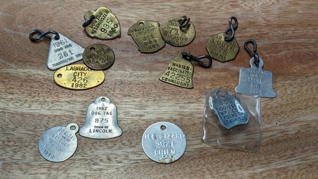 Lot of Old Canadian Dog Tags
