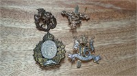 Lot of 4 Old Canadian Military Badges