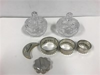Cookie cutters and glass dishes