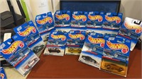 12 new hot wheels on card.  Cd Custom series 1-4