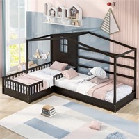 Bellemave L-Shape Bed for 2 Kids  Twin Size