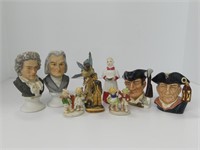 TRAY: ROYAL DOULTON, WADE & OTHER FIGURINES, ETC.
