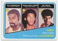Rare 1972-73 Topps Rebounds Leaders #175: Wilt
