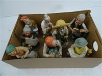 Lot of Vintage Porcelain Townspeople Figurines -