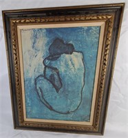 Framed Picasso Blue Girl Print