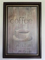 Contemporary coffee/welcome sign 26” x 36”