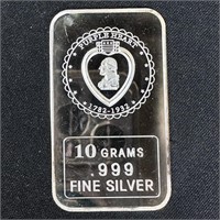 10 gram Fine Silver Bar - Purple Heart