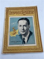 Vintage investigator, magazine, FBI assistant,