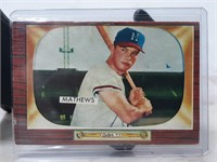 1955 Bowmen Baseball Card #103 Eddie Mathews