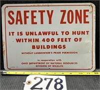 Metal Safety Zone Park Sign