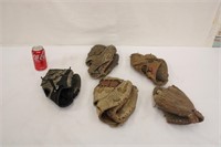 5 Vintage Baseball Gloves, All As Is