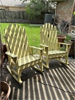 2PC WOOD ADIRONDACK ROCKING CHAIRS