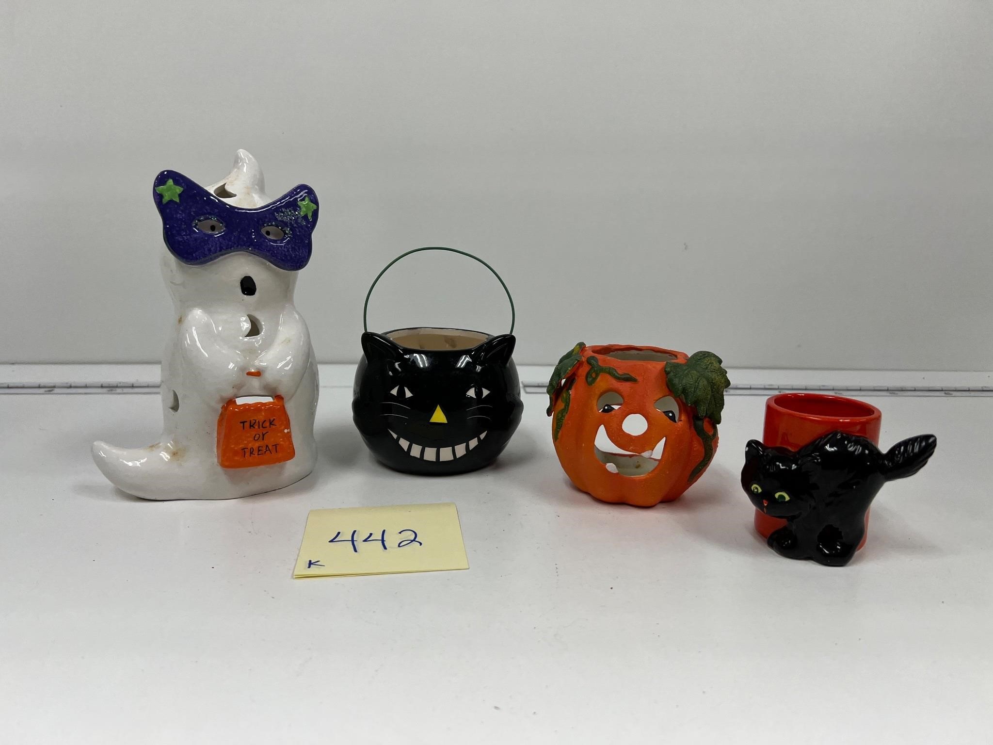 Halloween Ceramic Decor Ghost Black Cat Pumpkin