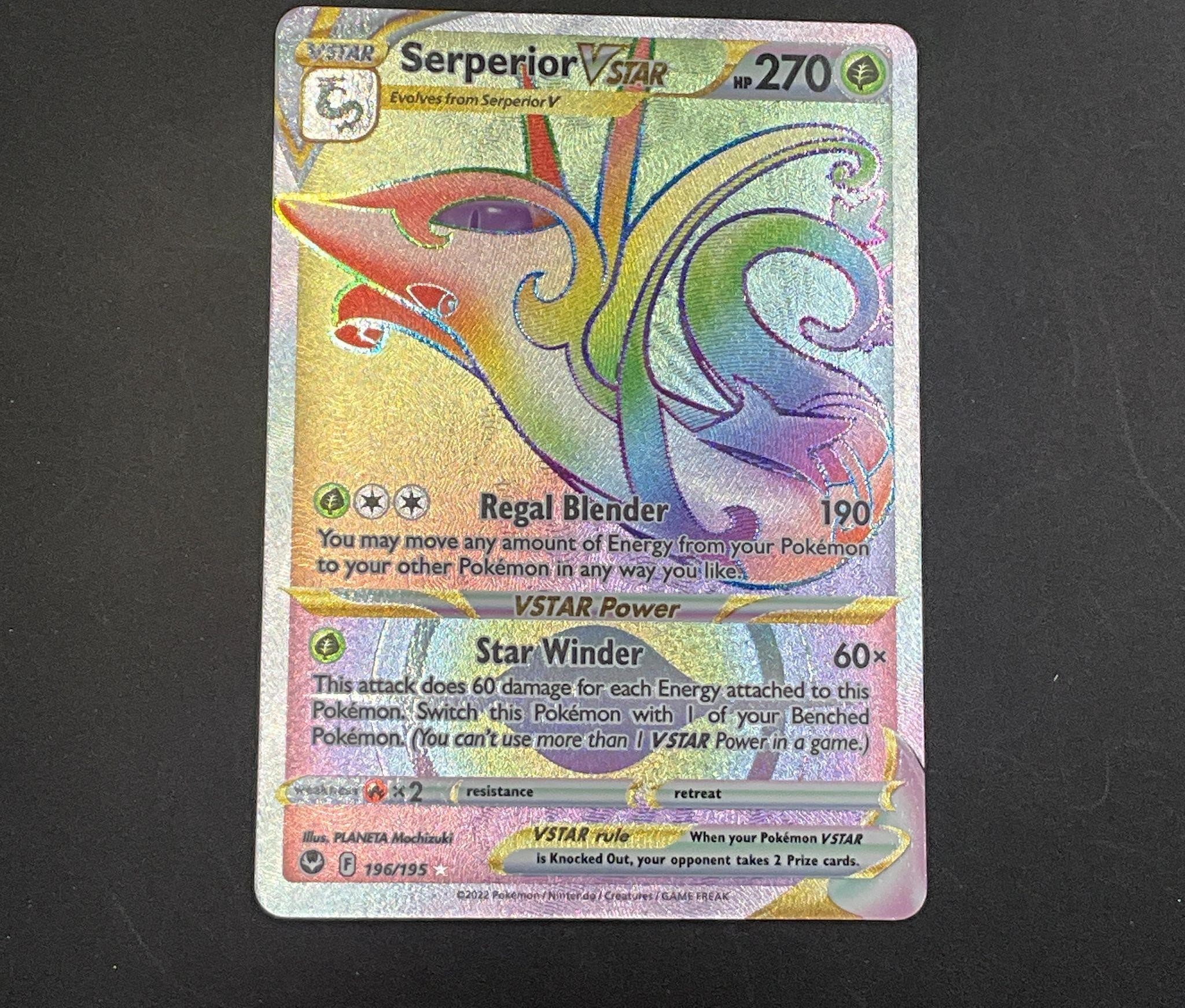 Serperior VSTAR Secret 196/195 Silver Tempest Card