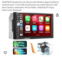 SANPTENT Double Din Car Stereo with Wireless