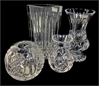 (19) Waterford Crystal Vases, Biscuit Jar