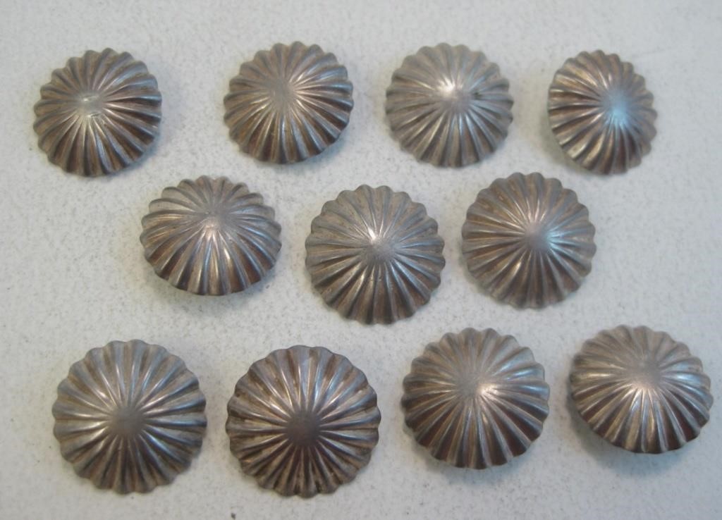 Eleven NA Sterling Silver Buttons - Tested