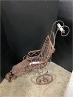 Vintage Wicker & Metal Baby Doll Carriage.