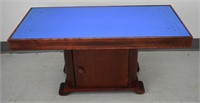 Vintage Blue Mirrored Coffee Table - Hide-Away Bar