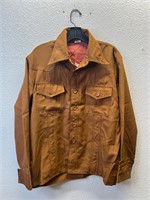 Vintage Brown Button Up Mens Jacket 1970s