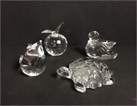 Four Crystal Figurines