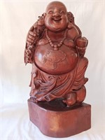 Chinese mahogany carving of Maitreya Buddha