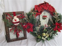 Christmas Decor Beautiful Wreath,Handpainted Windw