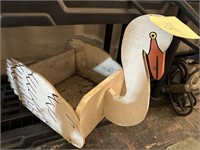 LARGE WOODEN DUCK PLANTER / CANNOT BE SHIPPED