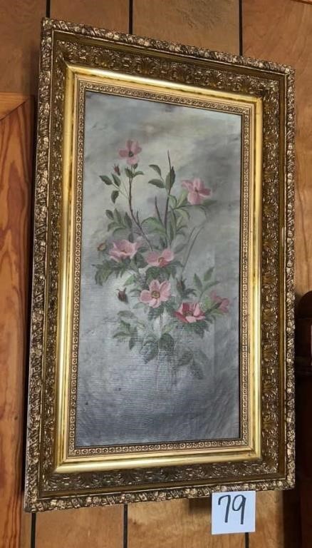 Oil on canvas Painted picture of flowers