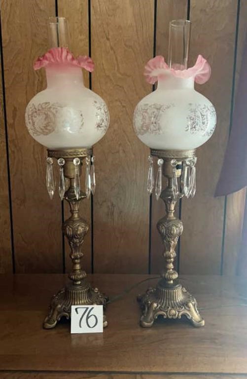 Vintage Brass Matching lamps, Electric
 29” tall