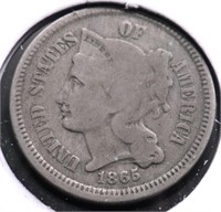 1865 3 CENT PIECE G