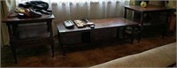 Leather Top Coffee table and end tables