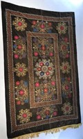EMBROIDERED VELVET & SILK SUZANI WALL HANGING