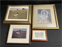 4 Framed Art Prints (Andrew Wyeth, etc).