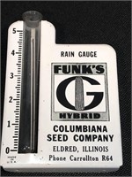 Funk's Hybrid Seed Company rain gauge