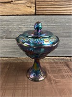Vintage Colony Harvest Blue Carnival Candy Compote