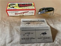 WOODEN HEDDON FISHING LURE IN BOX