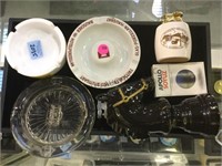 COLL OF VINTAGE ASHTRAYS & TABLE LIGHTERS