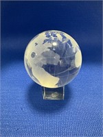 Crystal/glass world Globe with Square Stand
