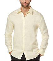 New Cubavera Men's Embroidery Detailed Solid Linen